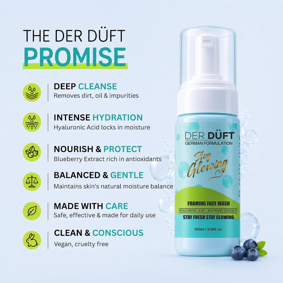 DER DUFT Stay Glowing Foaming Face Wash