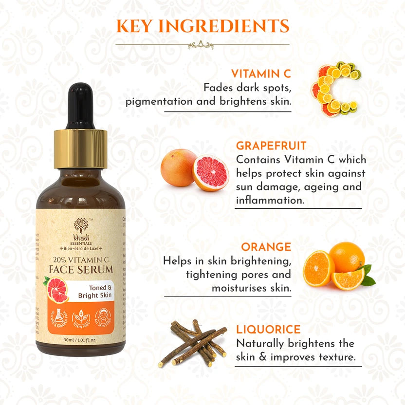Khadi Essentials 10% Vitamin C Face Serum Grapefruit Extract