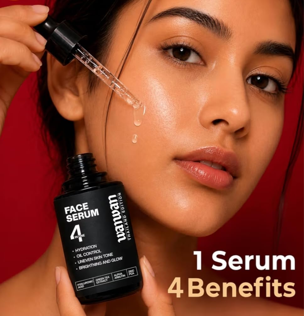 WANVAN Face Serum - Wanwan Thailand Edition 4-in-1 Hydrating & Brightening Formula with Hyaluronic Acid, Alpha Arbutin, Zinc PCA & Green Tea Extract (30ml)