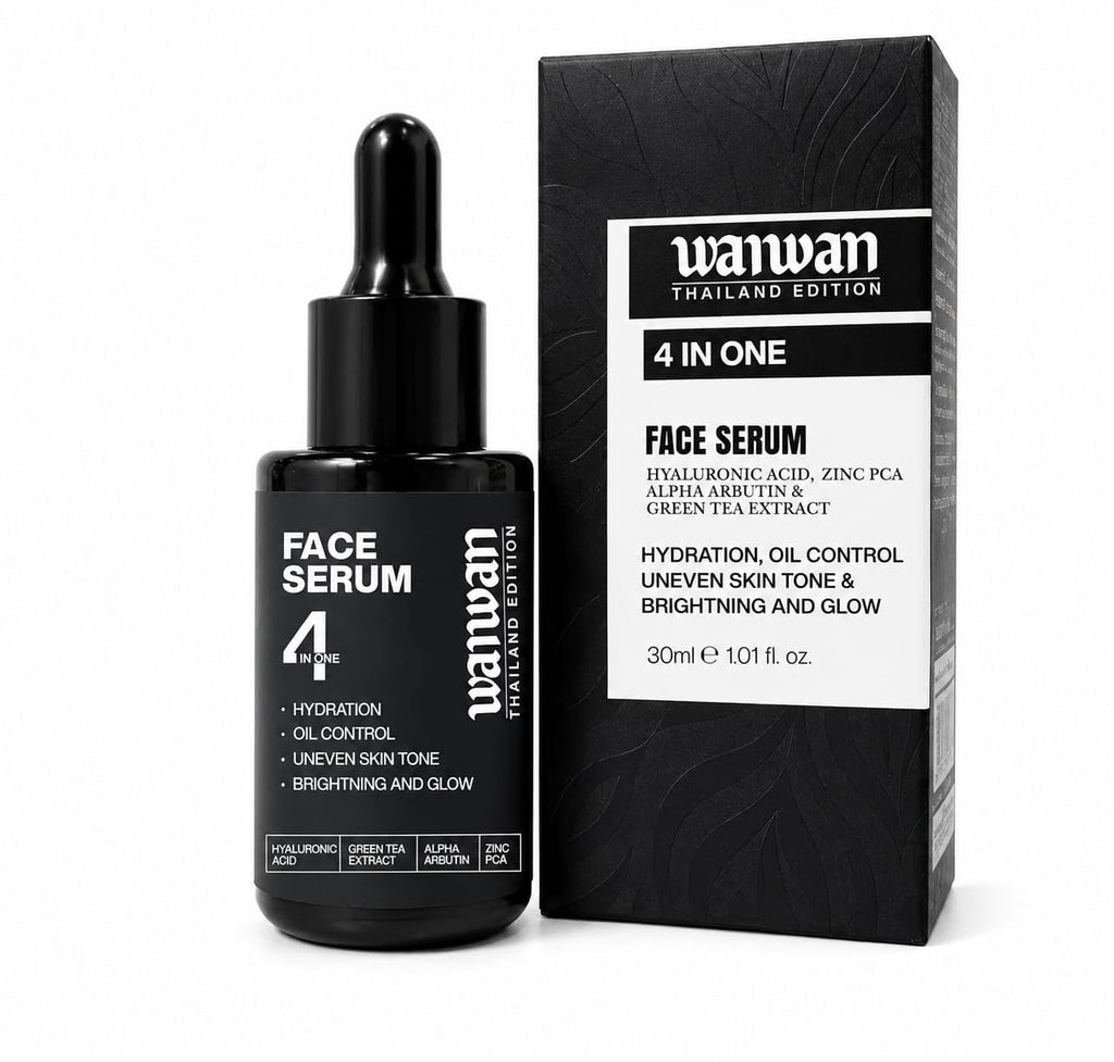 WANVAN Face Serum - Wanwan Thailand Edition 4-in-1 Hydrating & Brightening Formula with Hyaluronic Acid, Alpha Arbutin, Zinc PCA & Green Tea Extract (30ml)