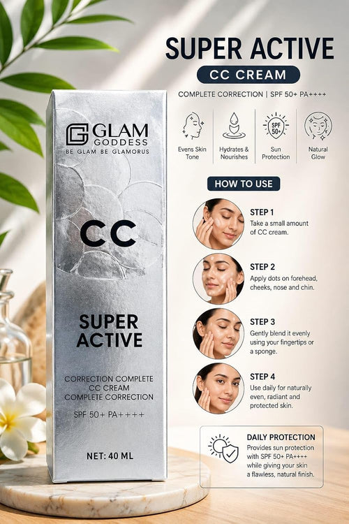 GLAM GODDESS CC Super Active Correction Complete CC Cream, SPF 50+ PA++++, 40 ml.